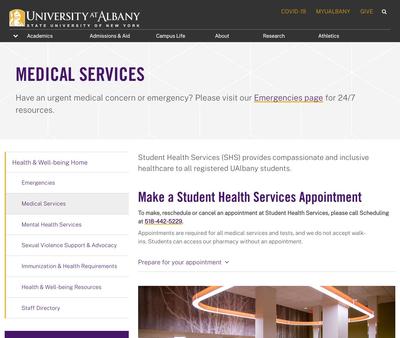 STD Testing at University-Albany Health Center