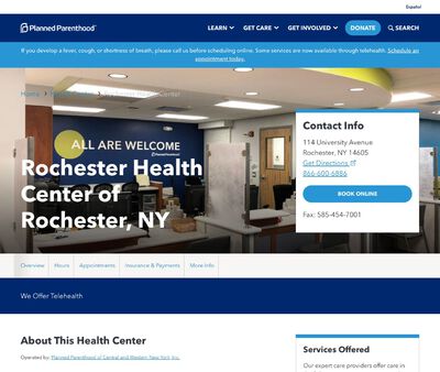 STD Testing at Planned Parenthood - Rochester Health Center of Rochester, NY