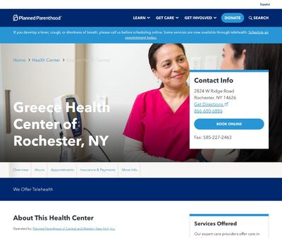 STD Testing at Greece Health Center of Rochester, NY