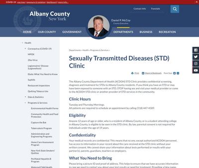 STD Testing at Albany County Health Department
