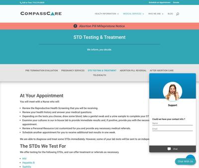 STD Testing at CompassCare Pregnancy Services