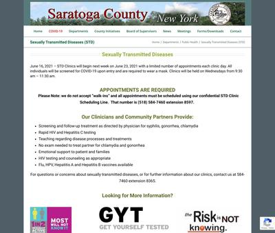 STD Testing at Saratoga County Public Health Services