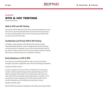 STD Testing at CityMD Hauppauge Urgent Care- Long Island