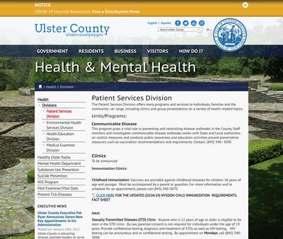 STD Testing at Ulster County Department of Health and Mental Health