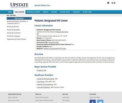 STD Testing at Upstate Golisano Children's Hospital