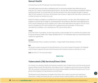 STD Testing at Rock Land County Health Department