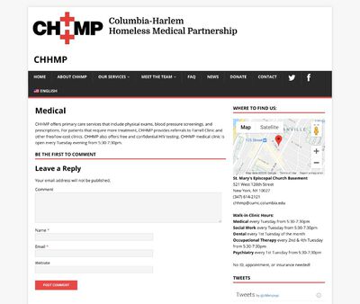 STD Testing at CHMP Columbia-Harlem Homeless Medical Partnership