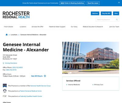 STD Testing at Rochester Regional Health, Genesee Internal Medicine - Alexander