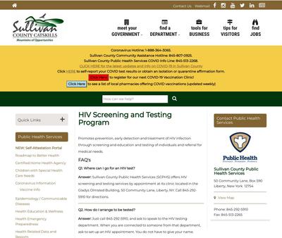 STD Testing at Sullivan County Public Health