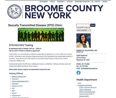 STD Testing at Broome County Health Department