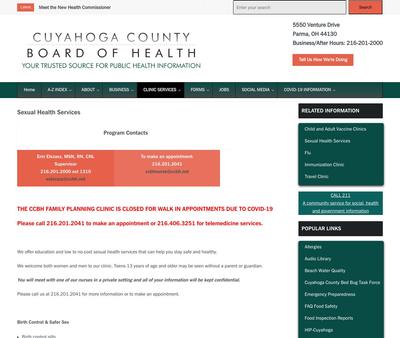 STD Testing at Cuyahoga Board of Health
