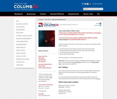 STD Testing at Columbus Public Health