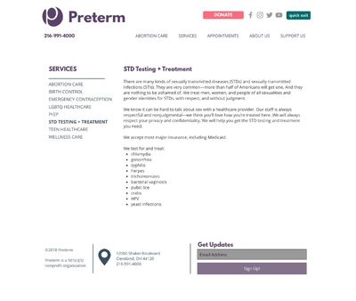 STD Testing at Preterm