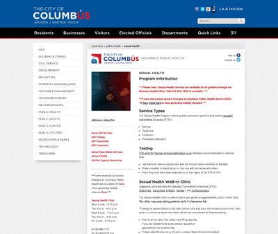 STD Testing at Columbus Public Health Department