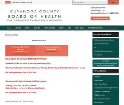 STD Testing at Cuyahoga County Board of Health