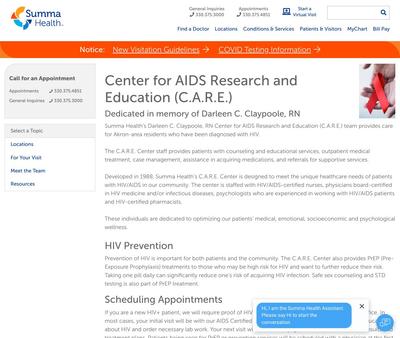 STD Testing at Summa Health HIV Specialty C.A.R.E Center