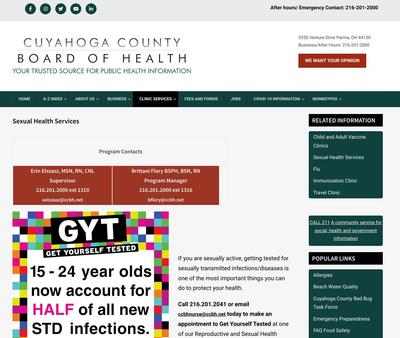 STD Testing at Cuyahoga Board of Health