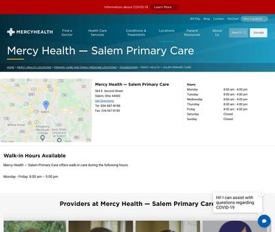 STD Testing at Mercy Health - Salem Primary Care
