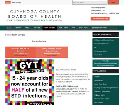 STD Testing at Cuyahoga Board of Health