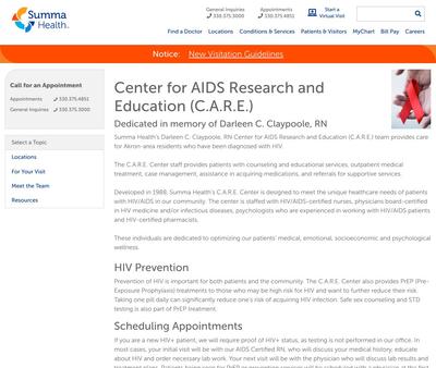 STD Testing at Summa Health HIV Specialty C.A.R.E Center