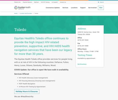 STD Testing at Equitas Health — Toledo