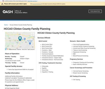 STD Testing at Clinton County Family Planning