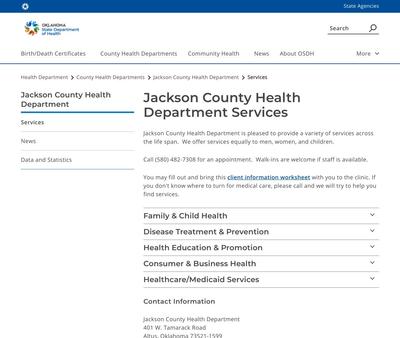 STD Testing at Jackson County Health Department