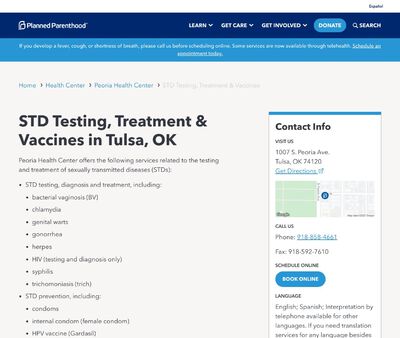 STD Testing at Planned Parenthood Tulsa