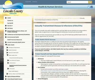 STD Testing at Lincoln County Health & Human Services