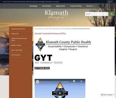 STD Testing at Klamath CountyThe Dalles, OR Public Health