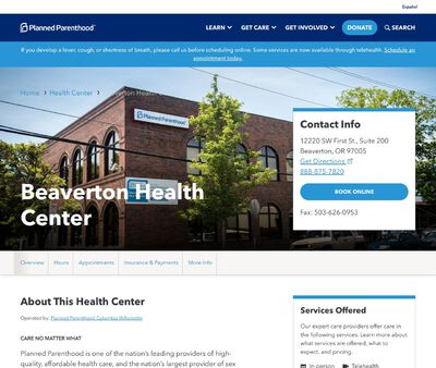 STD Testing at Planned Parenthood - Beaverton Health Center