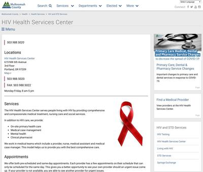 STD Testing at HIV Health Services Center