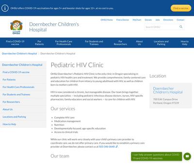 STD Testing at OHSU Doernbecher Specialty Pediatrics Clinic, Salem