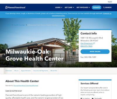 STD Testing at Planned Parenthood Columbia Willamette (Milwaukie-Oak Grove Health Center)