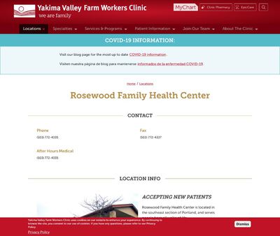 STD Testing at Yakima Valley Farm Workers Clinic (Rosewood Family Health Center)