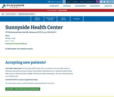 STD Testing at ClackamasCounty Health Center,Sunnyside Health Center