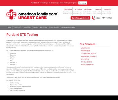 STD Testing at AFC Urgent Care