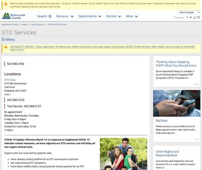 STD Testing at Multnomah County STD Clinic