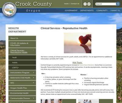 STD Testing at Crook County Health Department
