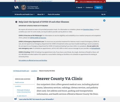 STD Testing at Beaver County VA Clinic