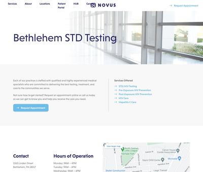 STD Testing at Novus Medical Services Bethlehem