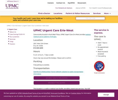 STD Testing at UPMC Urgent Care Erie-West