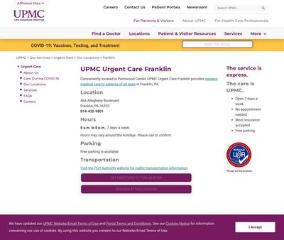 STD Testing at UPMC Urgent Care