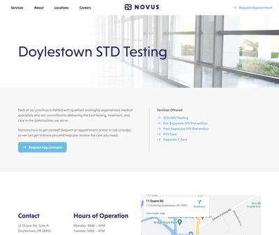 STD Testing at Novus Medical Services Doylestown