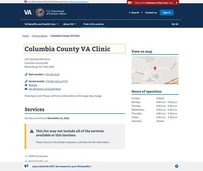 STD Testing at Columbia County VA CBOC