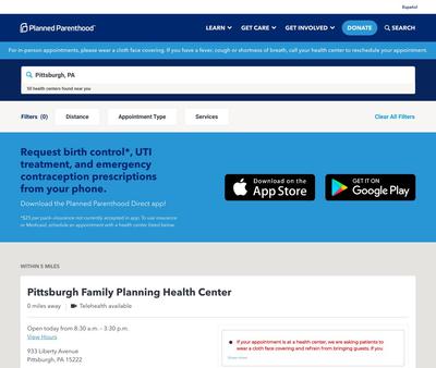 STD Testing at Pittsburgh Family Planning & Health Center
