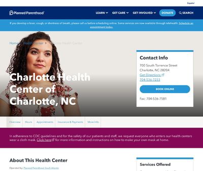 STD Testing at Planned Parenthood - Charlotte Health Center of Charlotte, SC