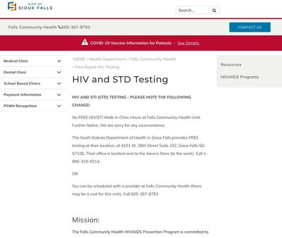 STD Testing at Falls Community Health