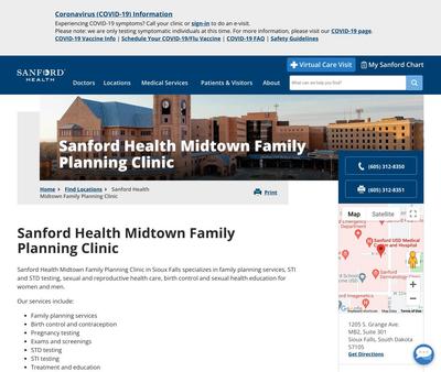 STD Testing at Sanford Health Midtown Family Planning Clinic