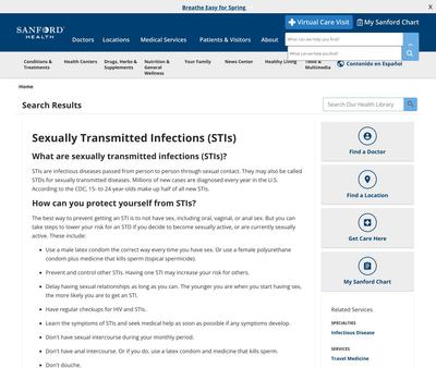 STD Testing at Sanford Health Mitchell